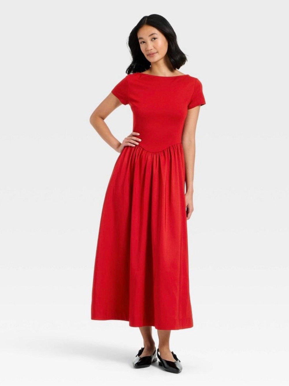 a new day Women’s Backless Knit Maxi Dress Red